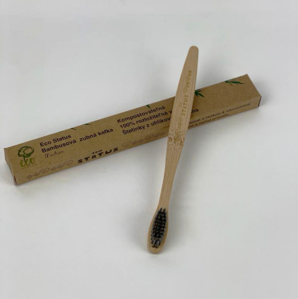 Bambusová zubná kefka s čiernymi štetinami- ECO TOUCH - Image 2